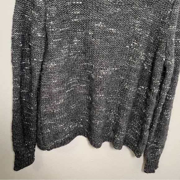 Banana Republic Crewneck Sweater Steel Gray Silver Metallic - Picture 5 of 13